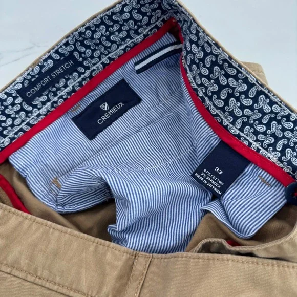 Lot of 2 Daniel Cremiuex Comfort Stretch Chino Shorts Mens 33 Beige Gray Cotton - Picture 7 of 12